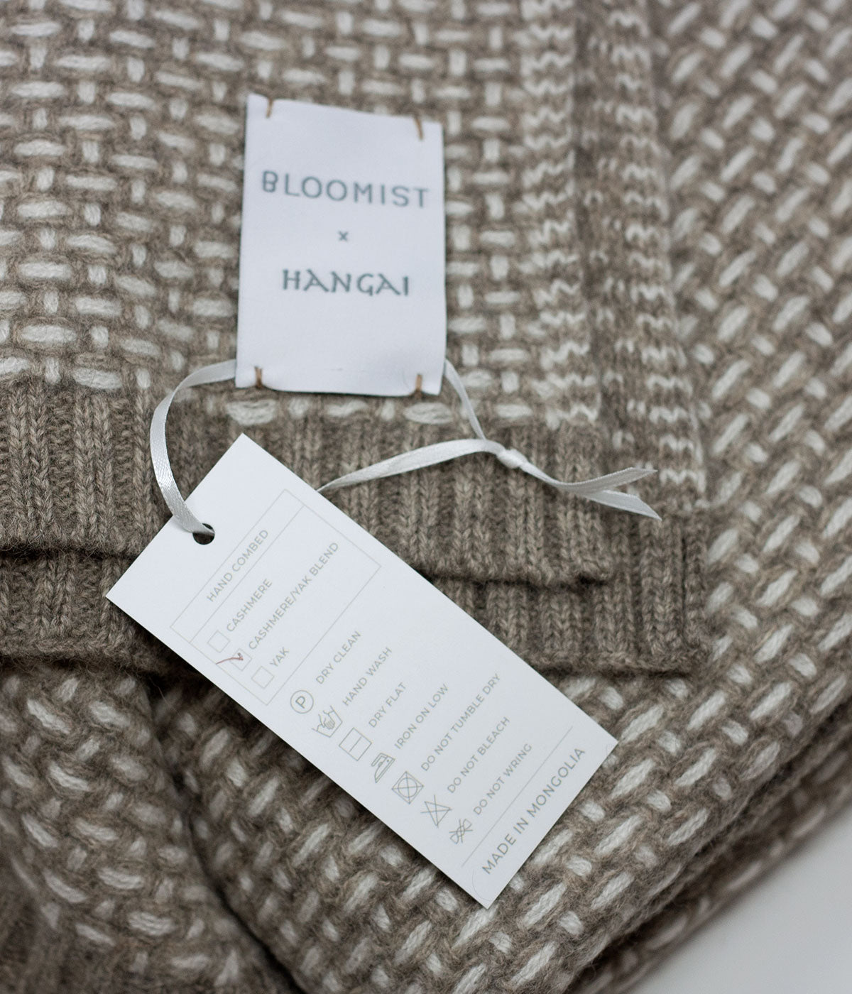 White Cashmere and Platinum Yak Down Taiga Throw