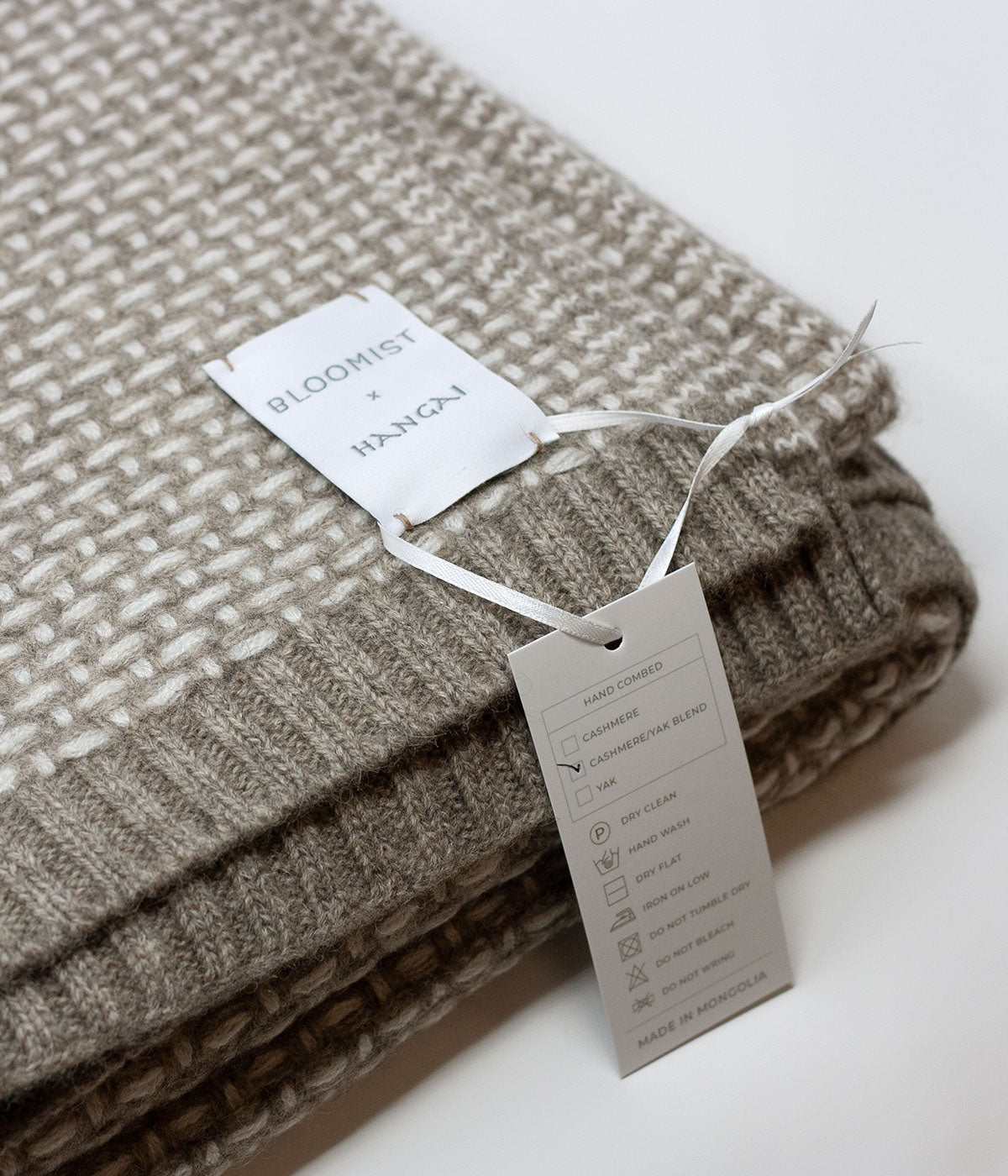 White Cashmere and Platinum Yak Down Taiga Throw