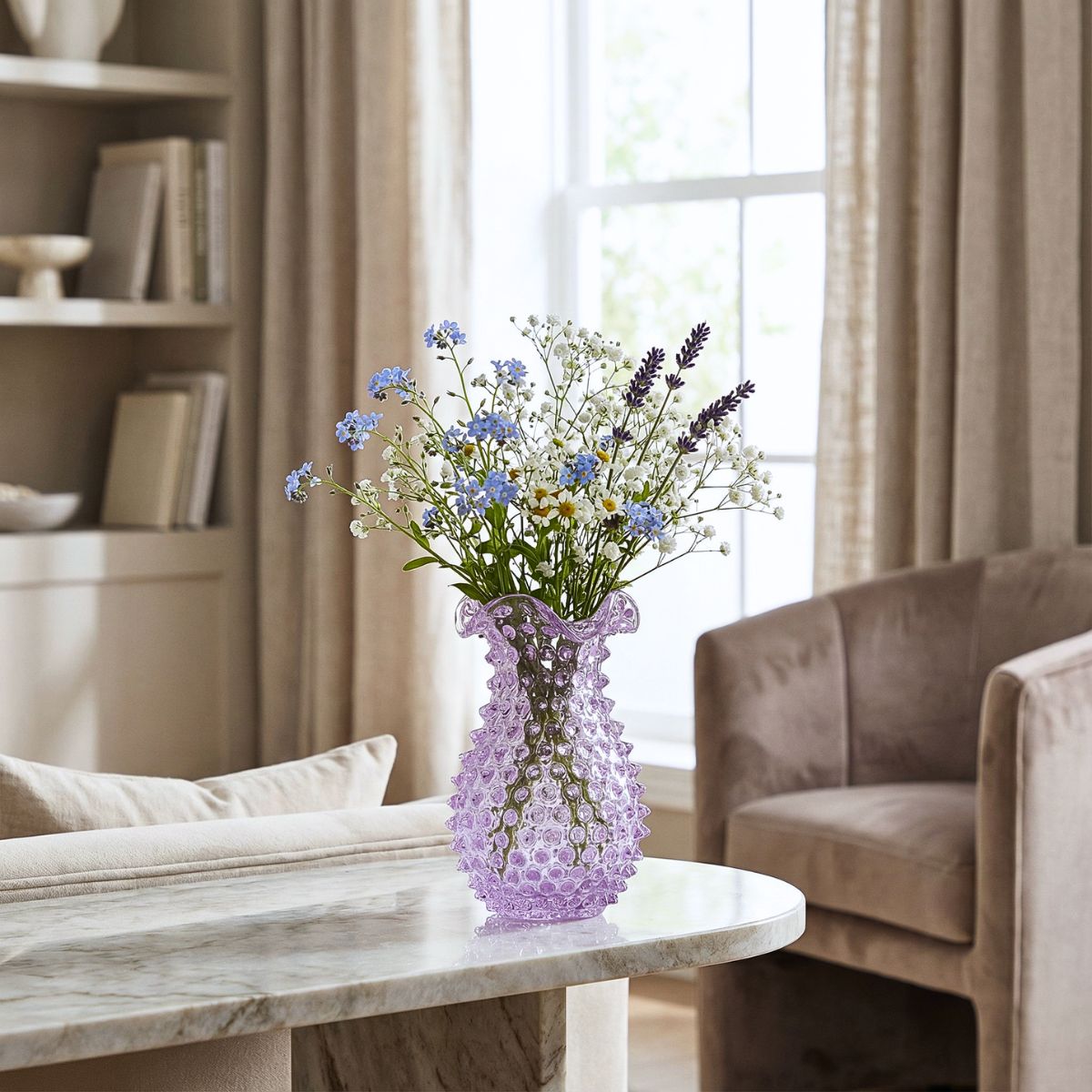 Hobnail Vase - Petal - Lilac