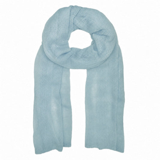 Ice Blue Handwoven Knit Alpaca Scarf