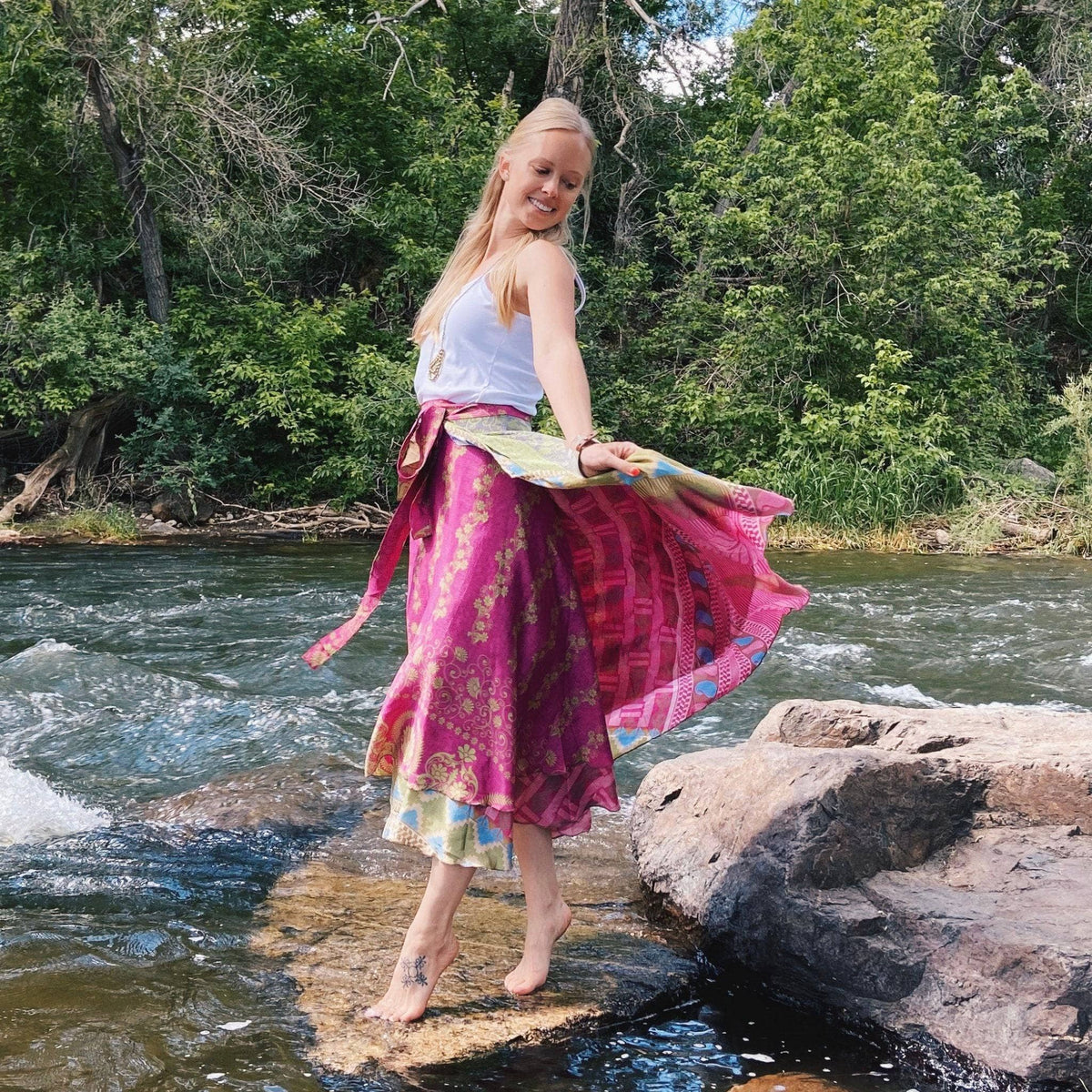 The Original Boho Reclaimed Sari Wrap Skirt