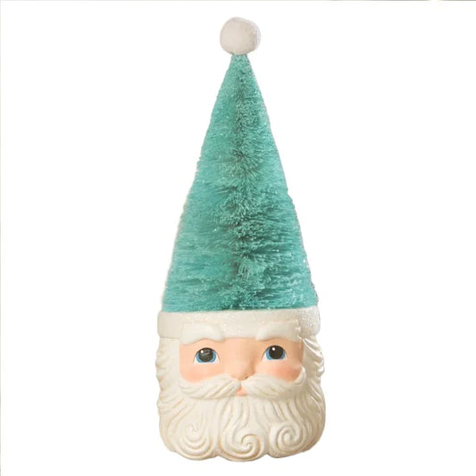 Bottle Brush Santa Blue Figure by Bethany Lowe Designs -11"