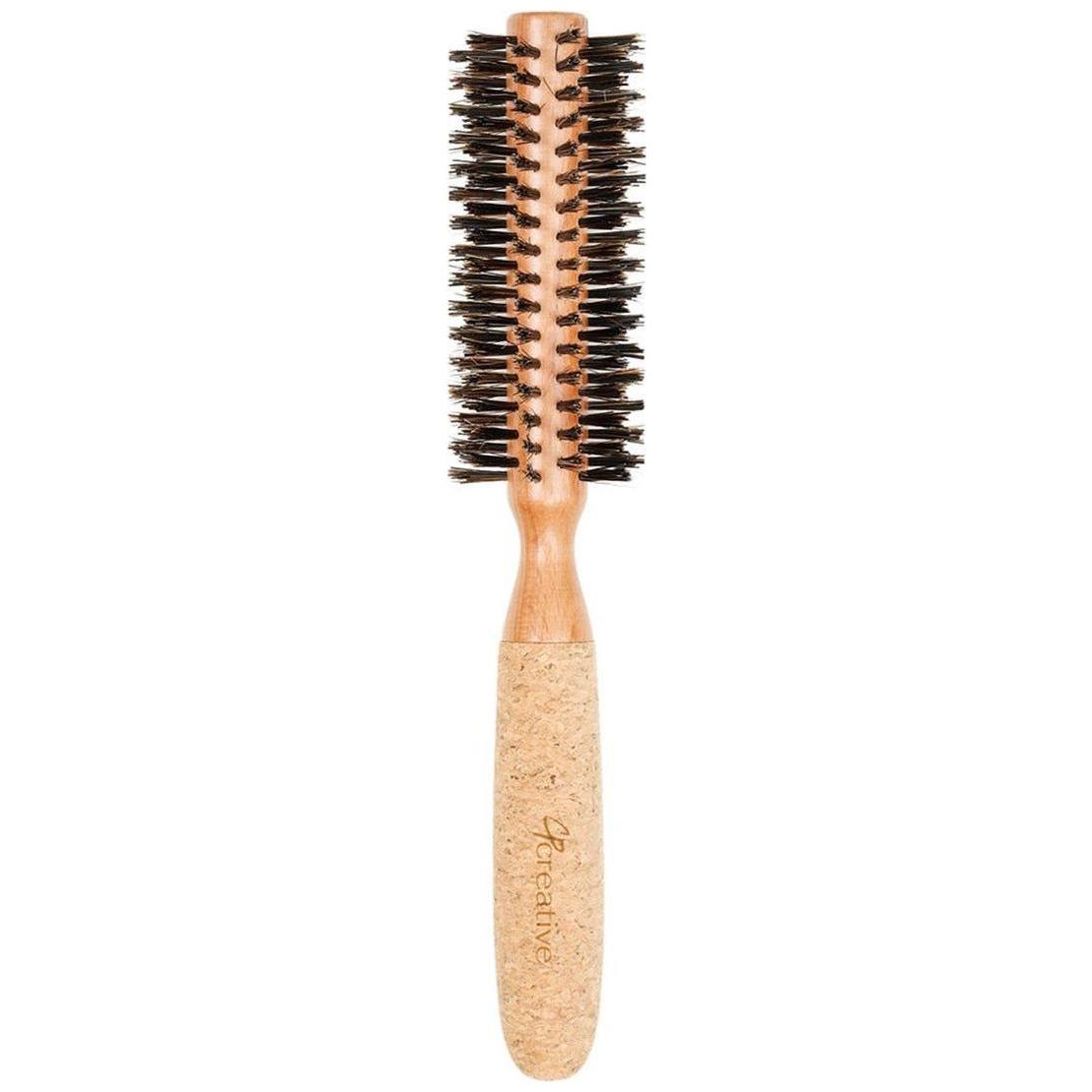 Eco-Friendly Birchwood and Cork Boar Bristle Round Hair Brush