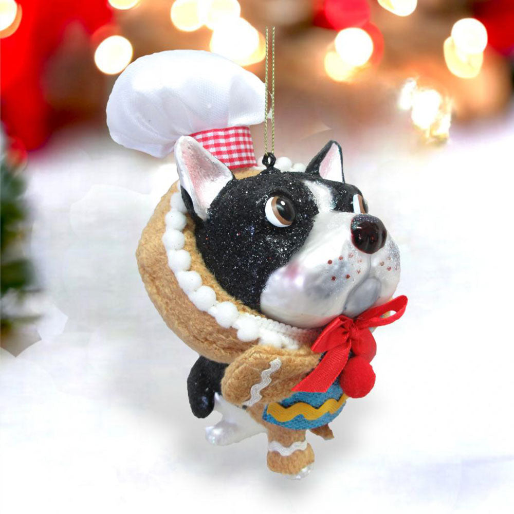 Bulldog w/Gingerbread Costume Ornament by December Diamonds