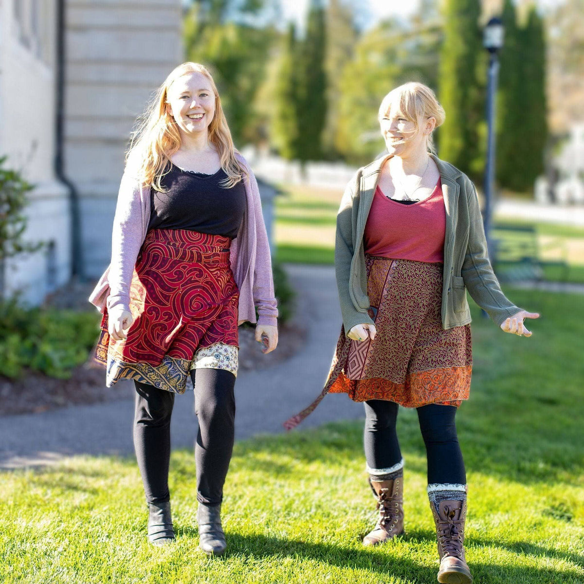 Fall Essentials – 2 Wrap Skirts & Accessories Bundle