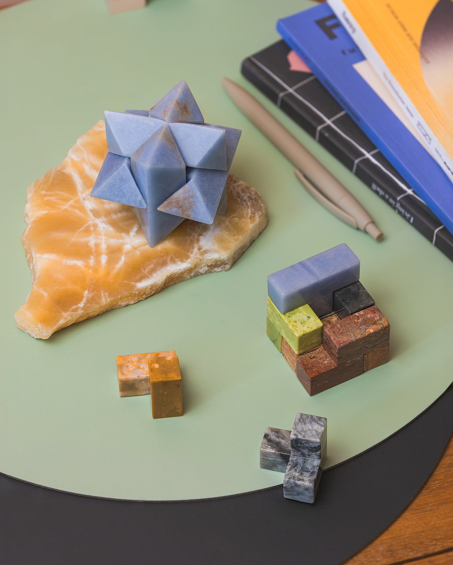 Burr Star 3D gemstone puzzle Blue Angelite