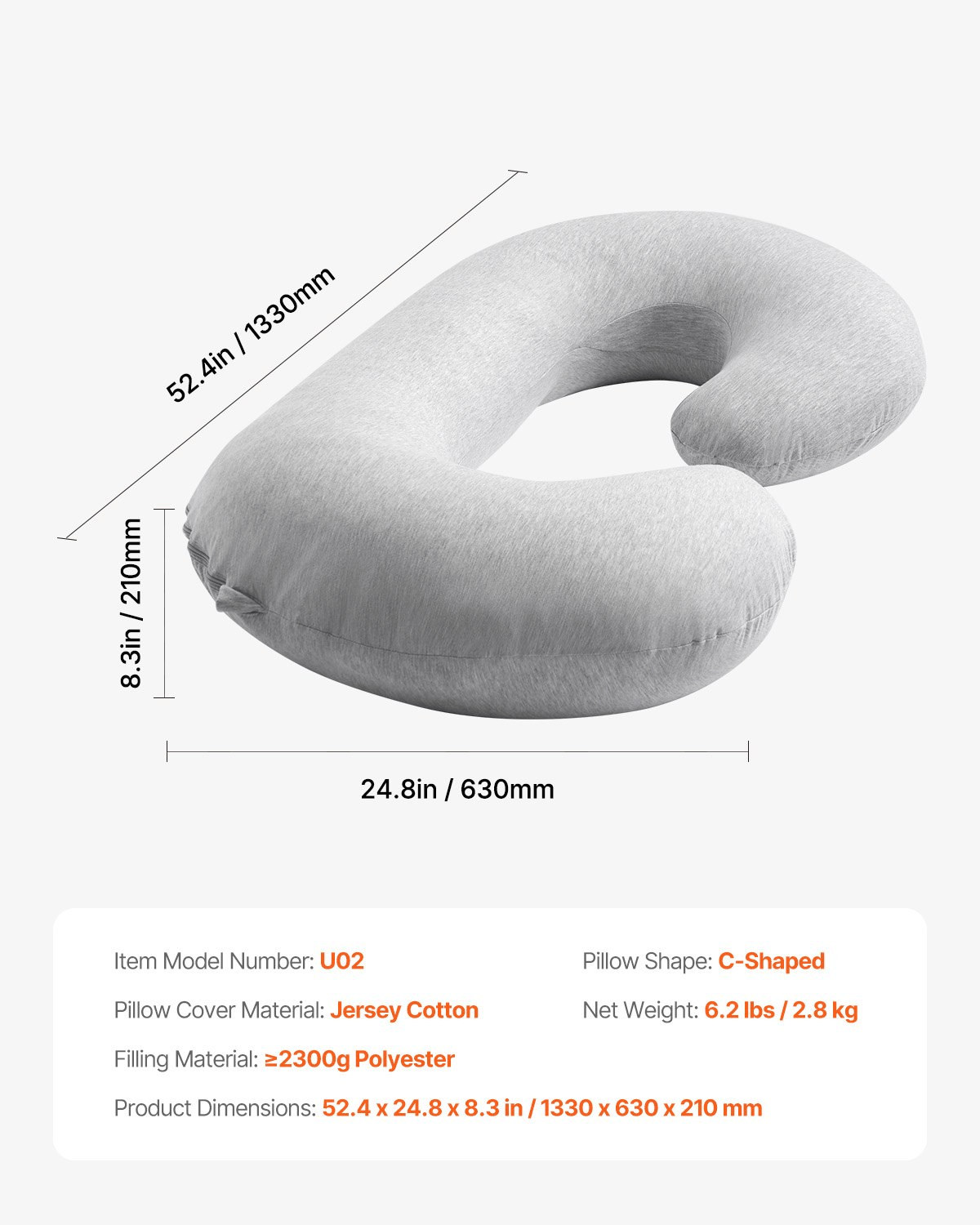 C Shaped Pregnancy Pillow — Full Body Maternity Support - Osadia Concept Store