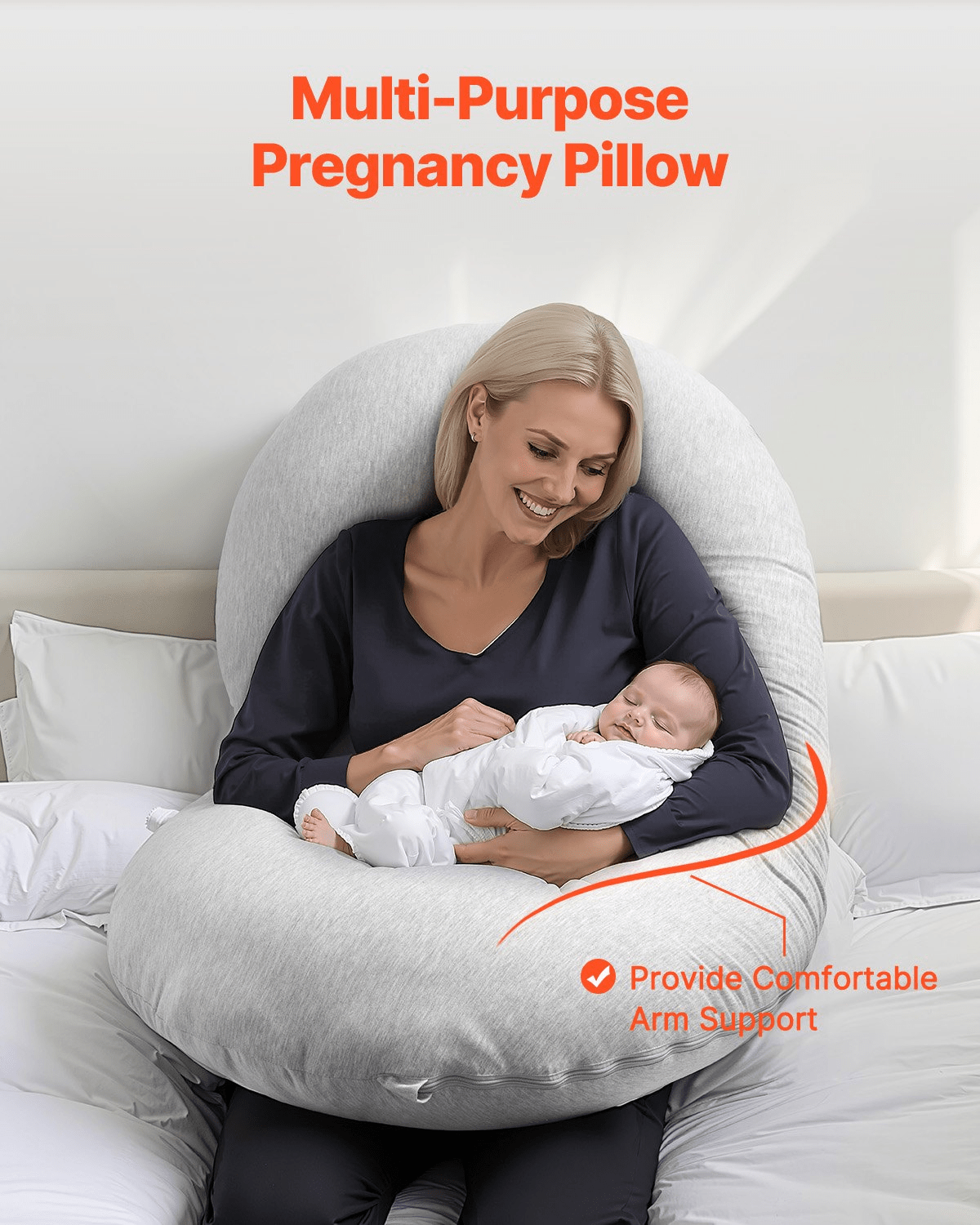 C Shaped Pregnancy Pillow — Full Body Maternity Support - Osadia Concept Store