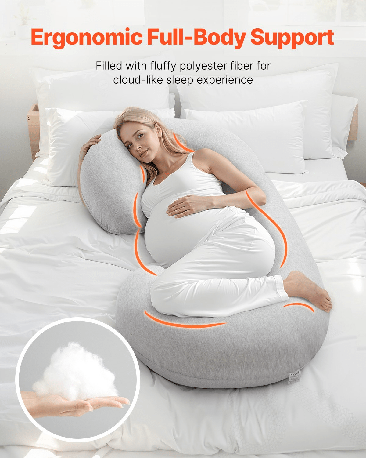 C Shaped Pregnancy Pillow — Full Body Maternity Support - Osadia Concept Store
