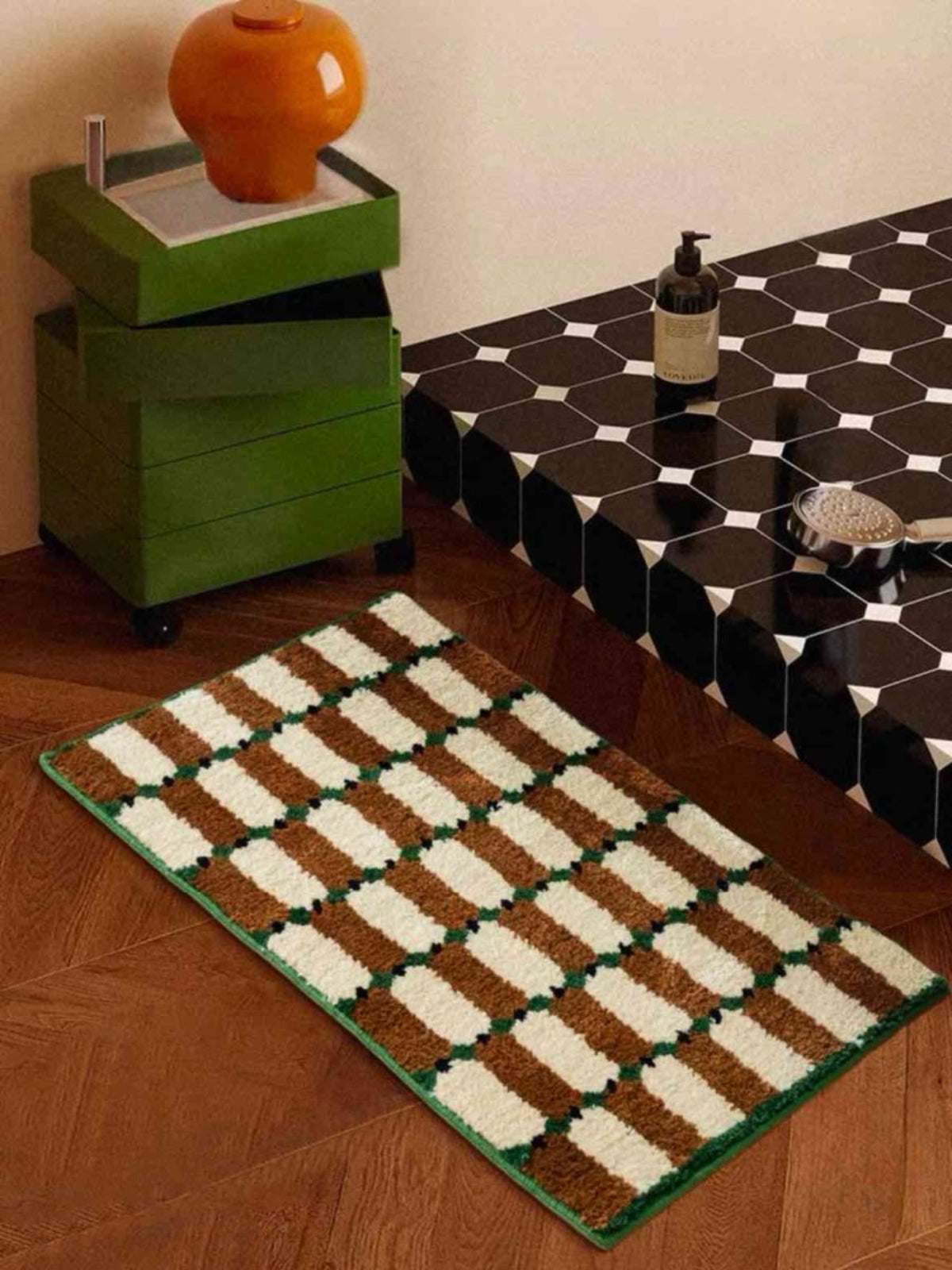 Retro Checker Bath Rug