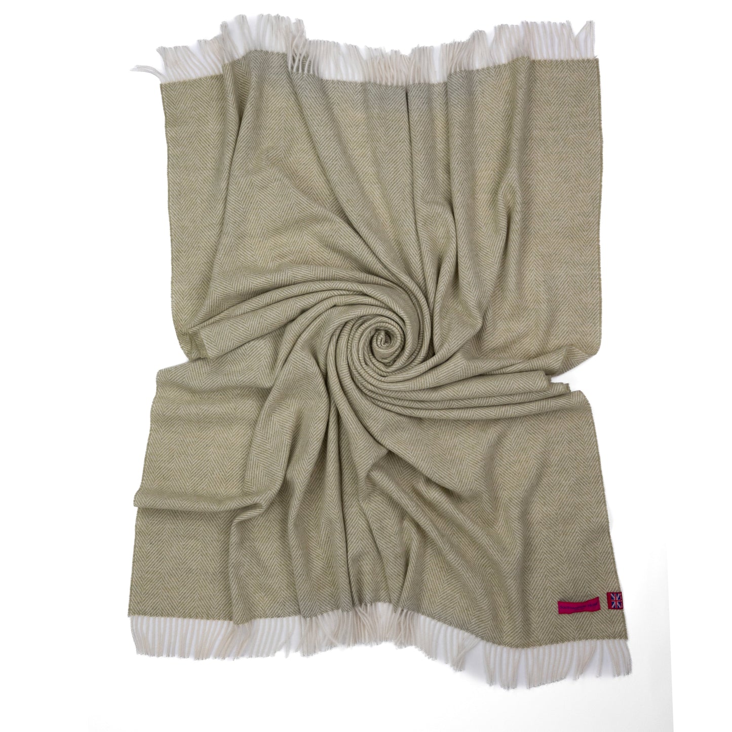 Southampton Home Merino Wool Herringbone Throw (Celery) - Osadia Concept Store