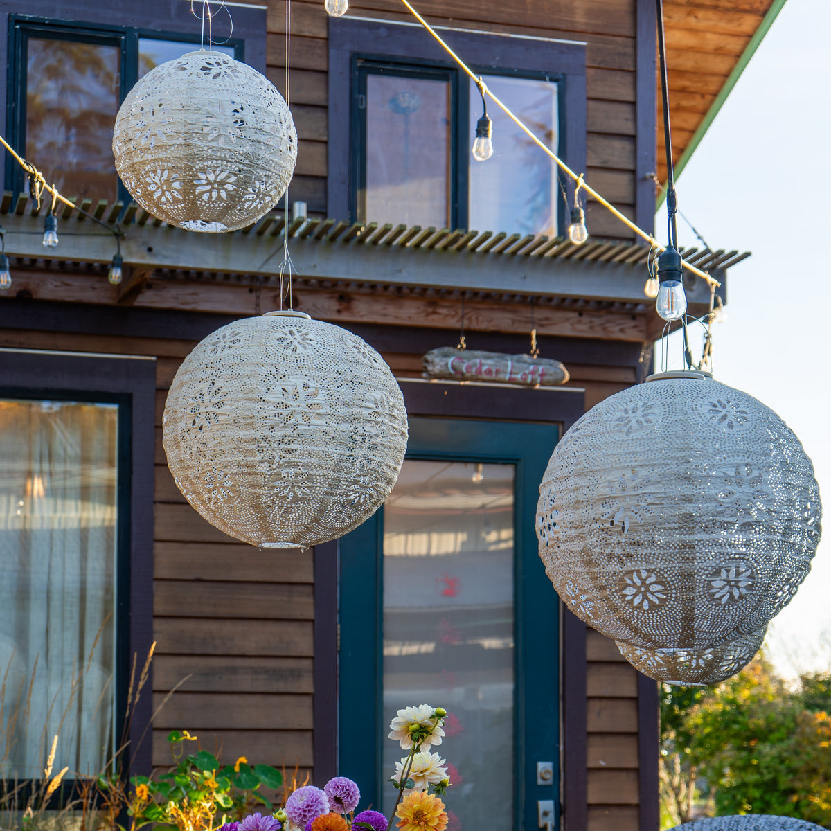 Stella Luxe Pearl Boho Battery-Powered Lantern 3-pack