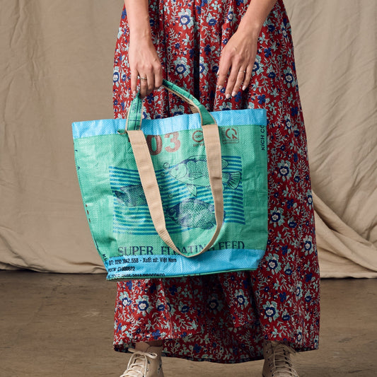 Trei Recycled Feed Bag Lined Tote