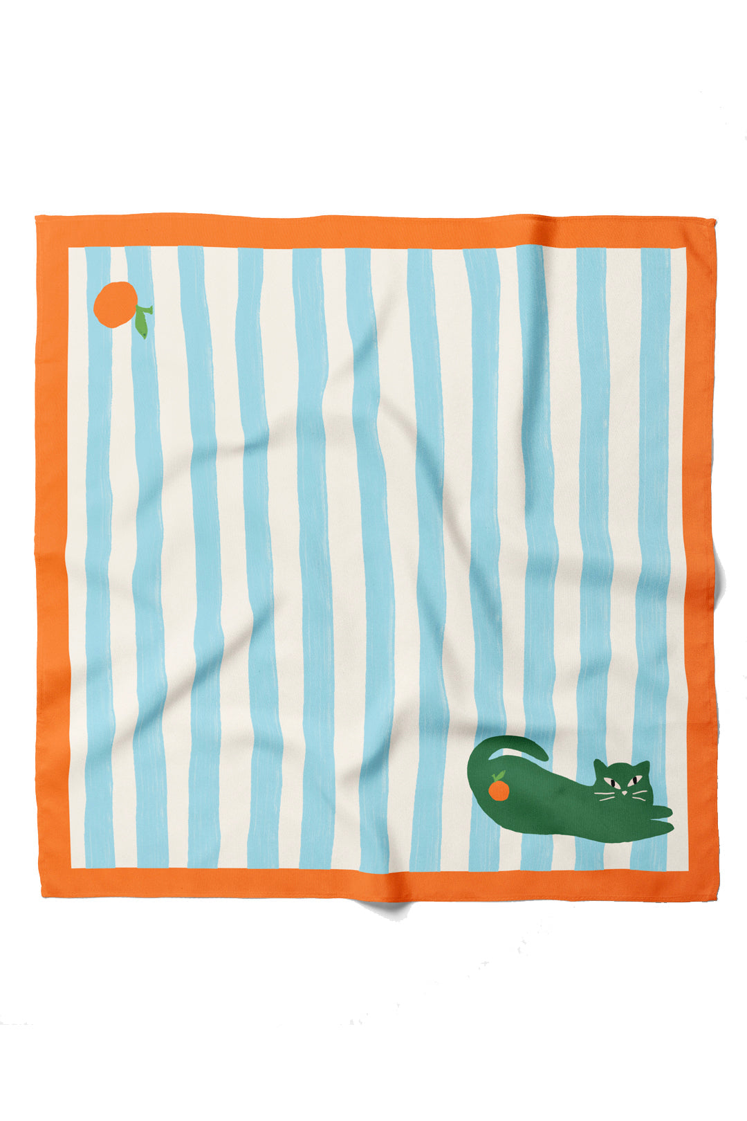 Blue Cat Stripes Cotton Bandana