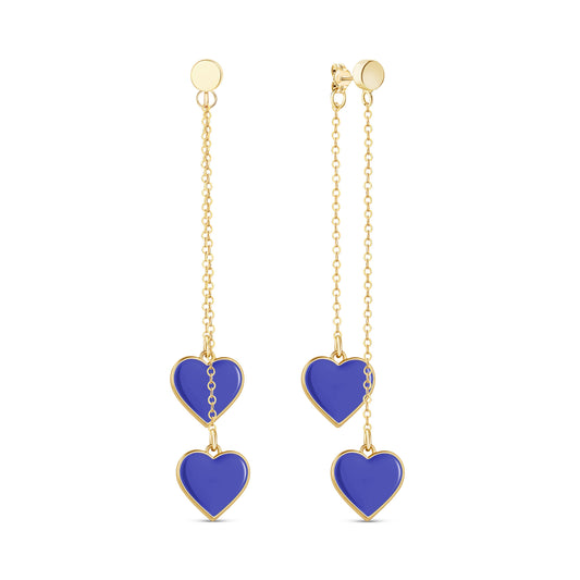 Single Hearted Girl Blue Heart Earrings | Gold Filled