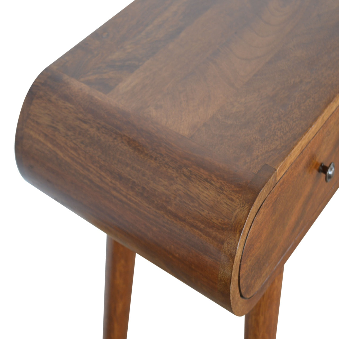 Solid Wood London Console Table, 2-Drawers, Chestnut, Brown