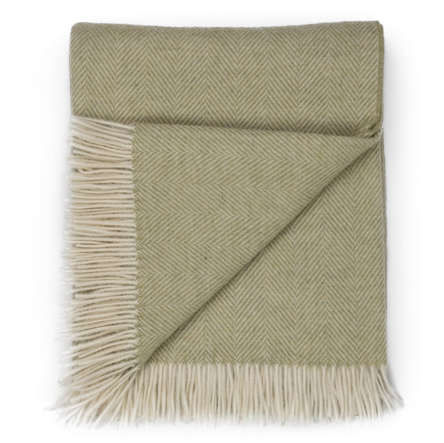 Southampton Home Merino Wool Herringbone Throw (Celery) - Osadia Concept Store