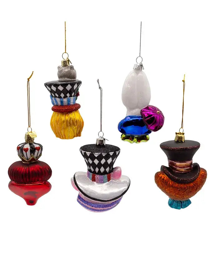 5" Noble Gems Alice Glass Character Ornament Set of 5