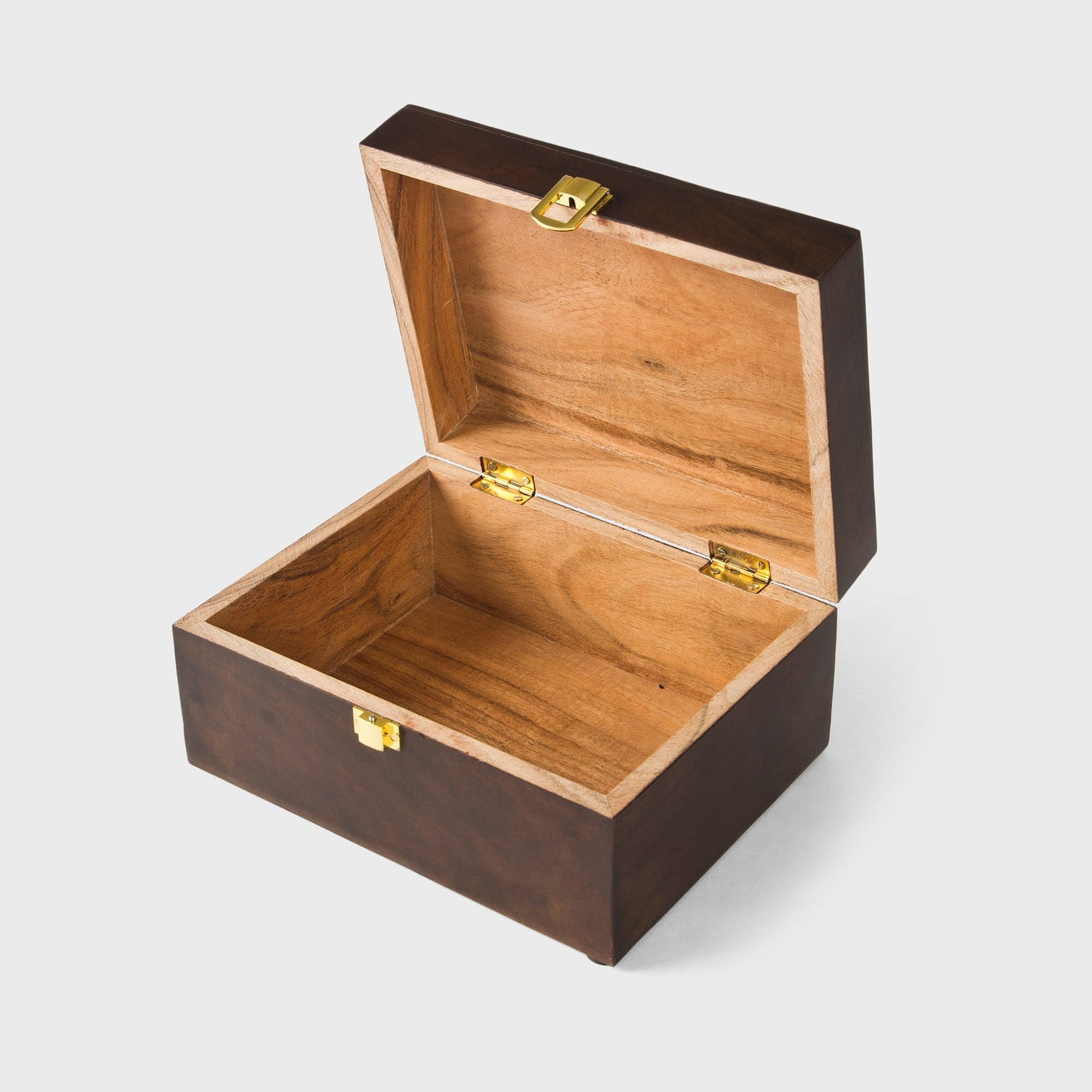 Acacia Wood Classic Keepsake Box with Latch, Urban Walnut