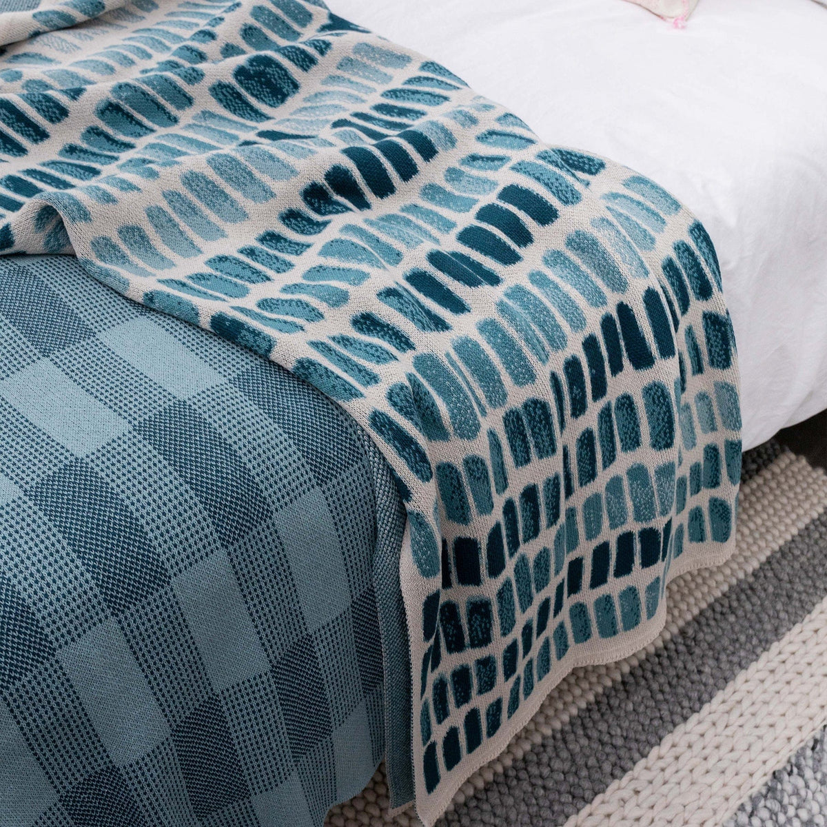 Watercolor by Kelly Harris Smith - Cotton Sustainable Knit Patterned Throw Blanket