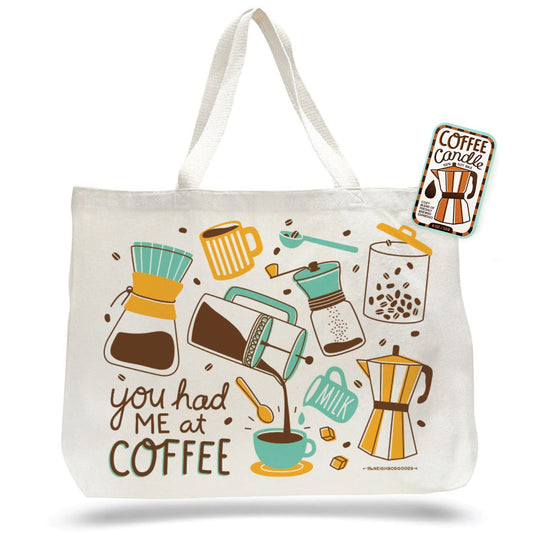 Coffee Candle & Tote Gift Set