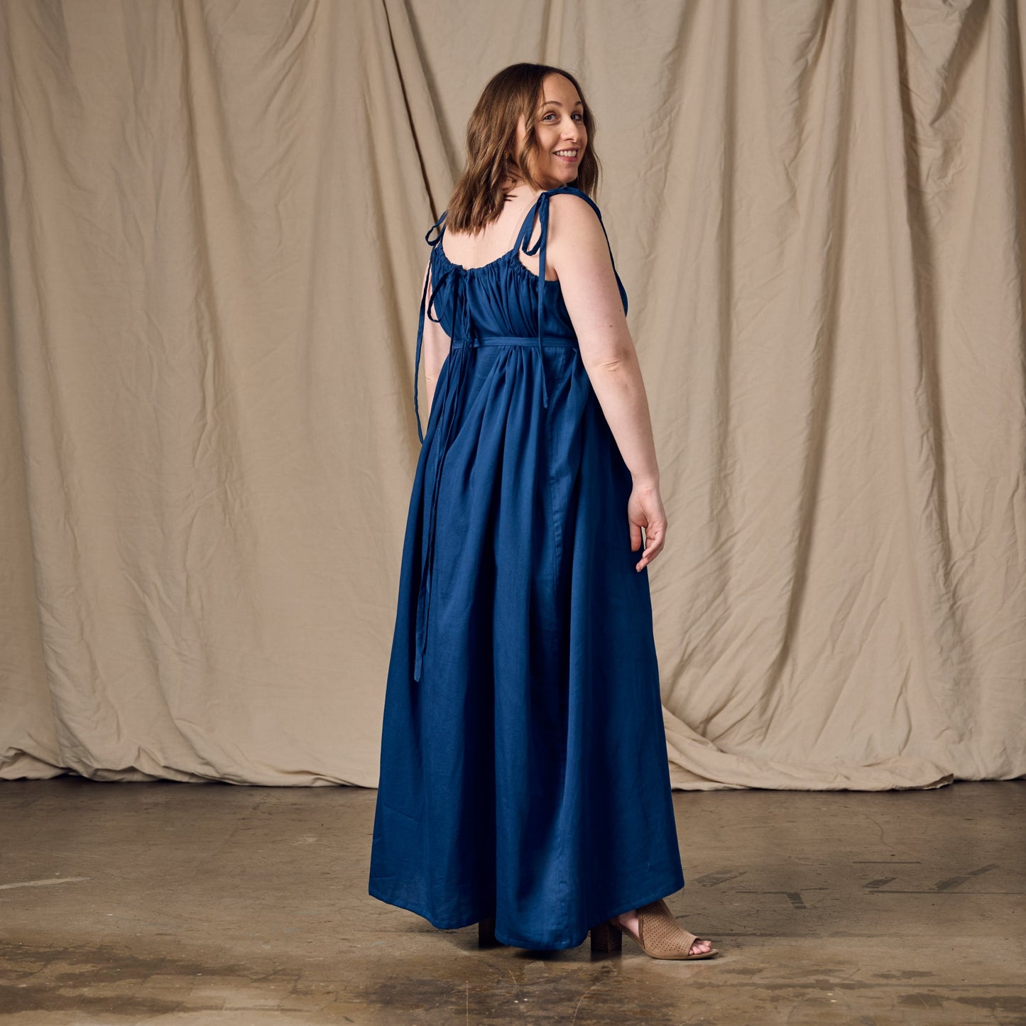 Kanya Blue Cotton Maxi Style Dress