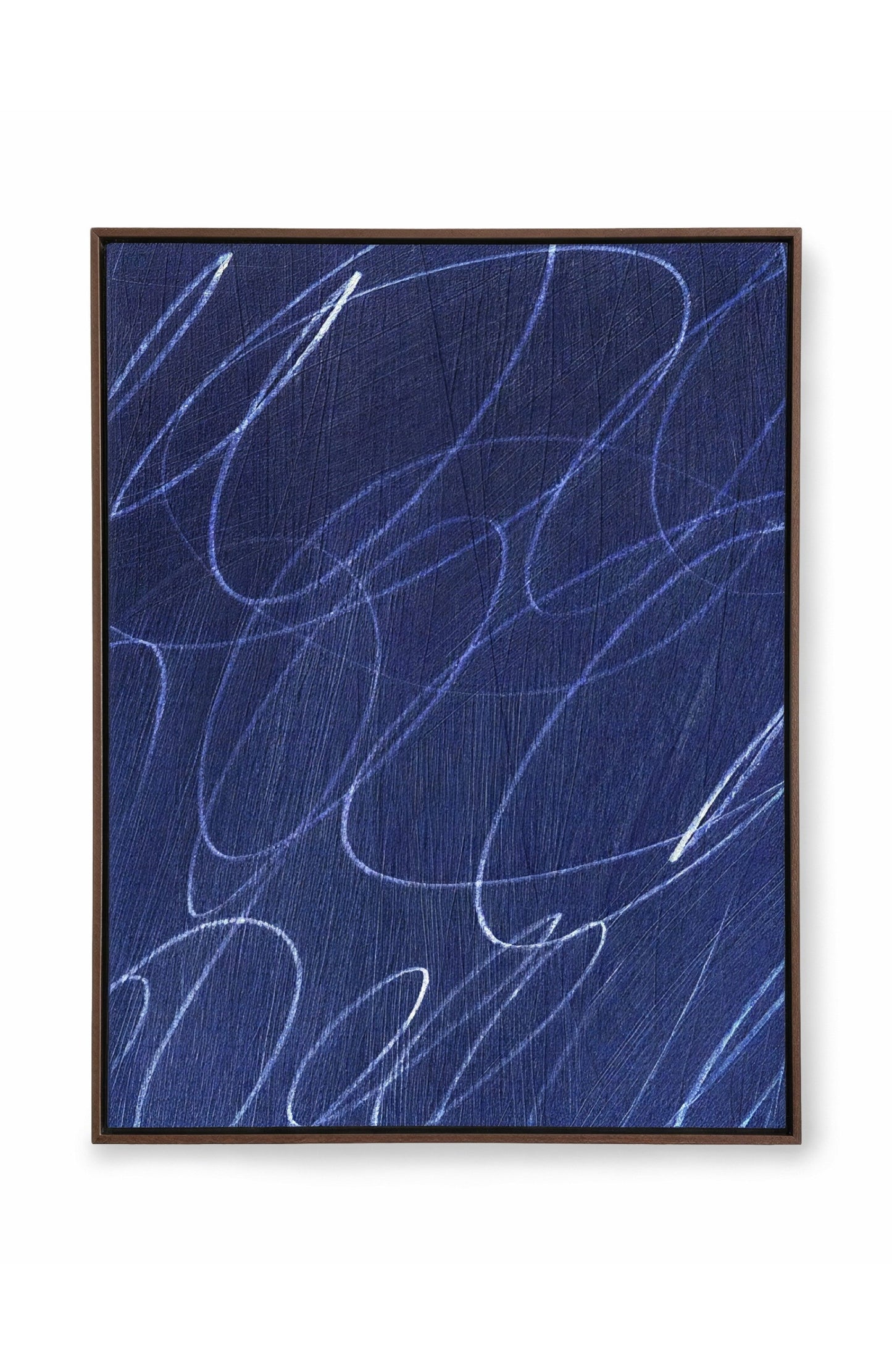 Gestural Marks in Marine by DSCVR Art Framed Canvas Wall Art