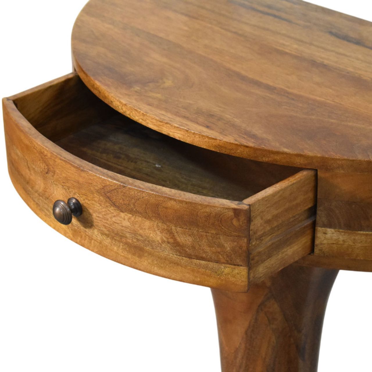 Solid Wood Amber Pedestal Console Table