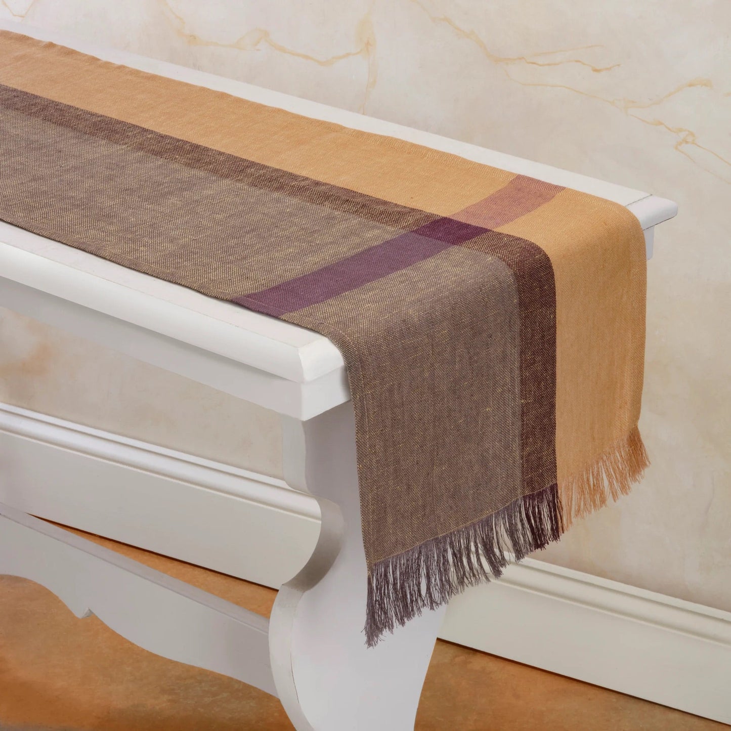 HINTERLAND Handwoven Linen Table Runner. 100% Flax Linen – Fair Trade – Artisan Made - Osadia Concept Store