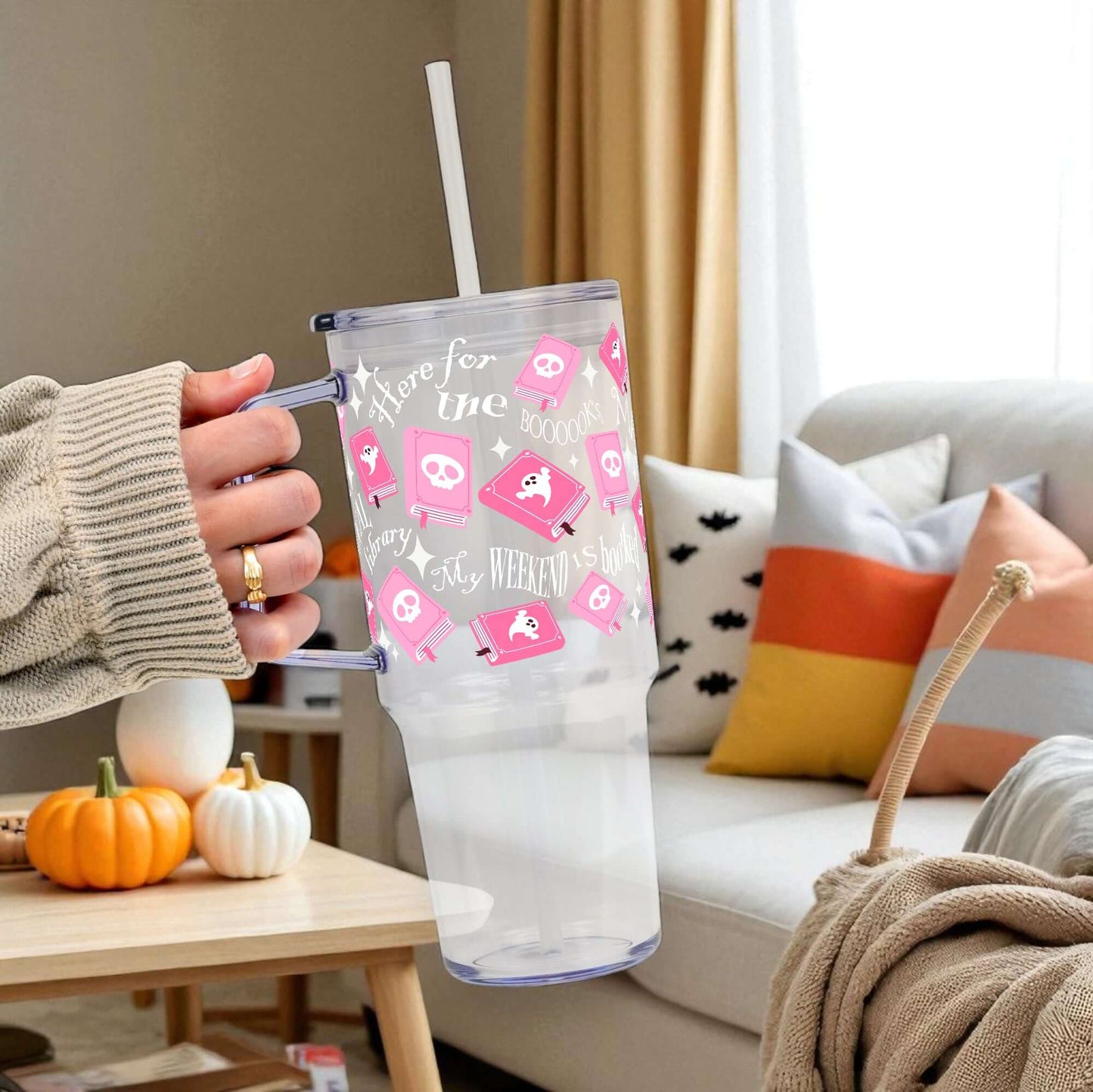 Boo-Kish Halloween Tumbler with Lid and Straw