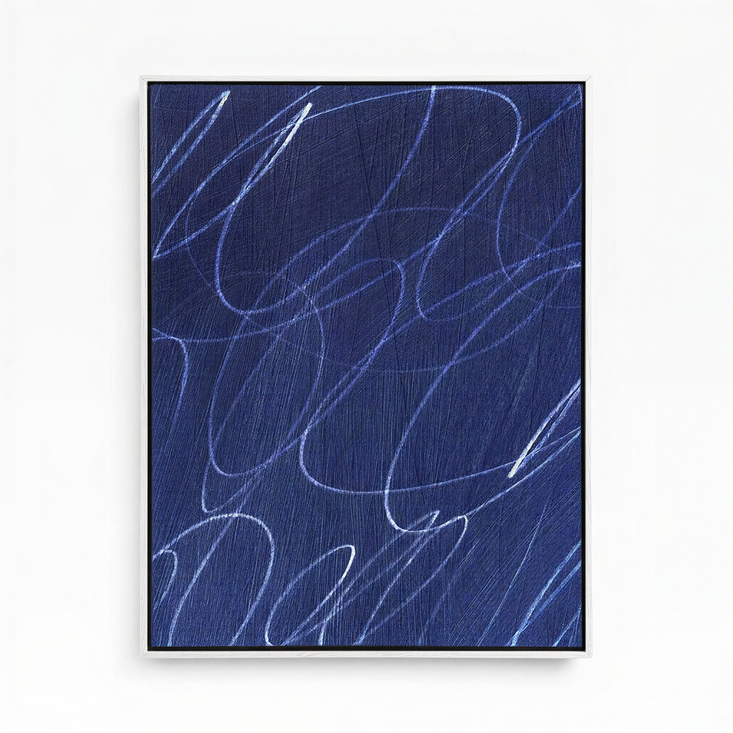 Gestural Marks in Marine by DSCVR Art Framed Canvas Wall Art
