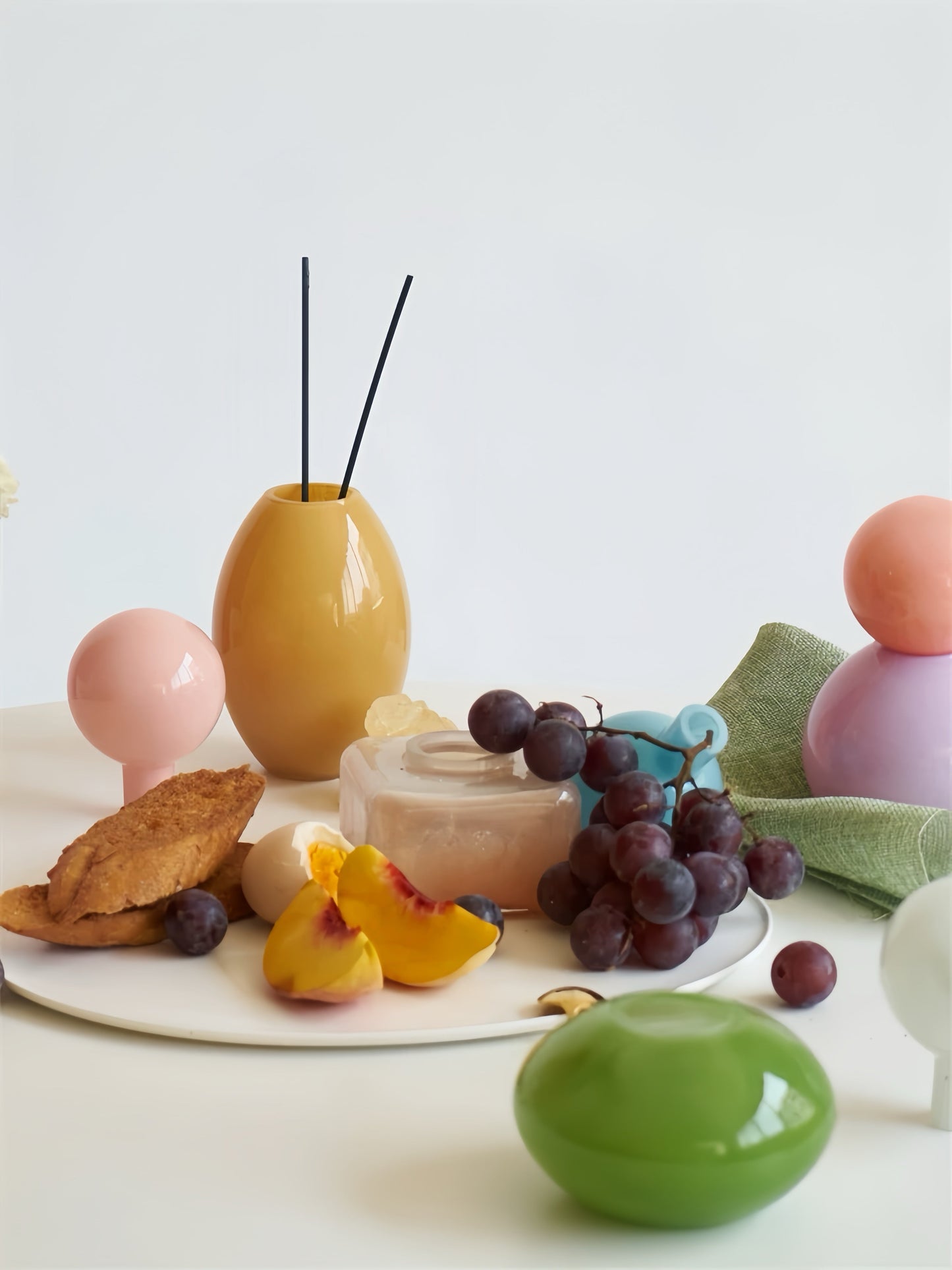Handblown Bonbon Decorative Jar, Dopamine Decor, Whimsical Diffuser Bottles