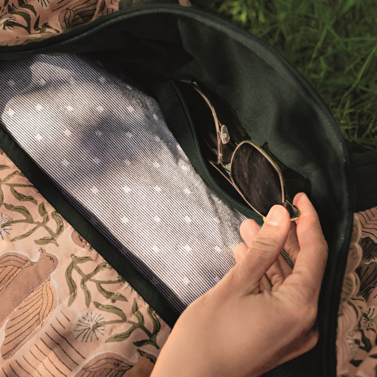 Peregrine Block Print Weekender Bag
