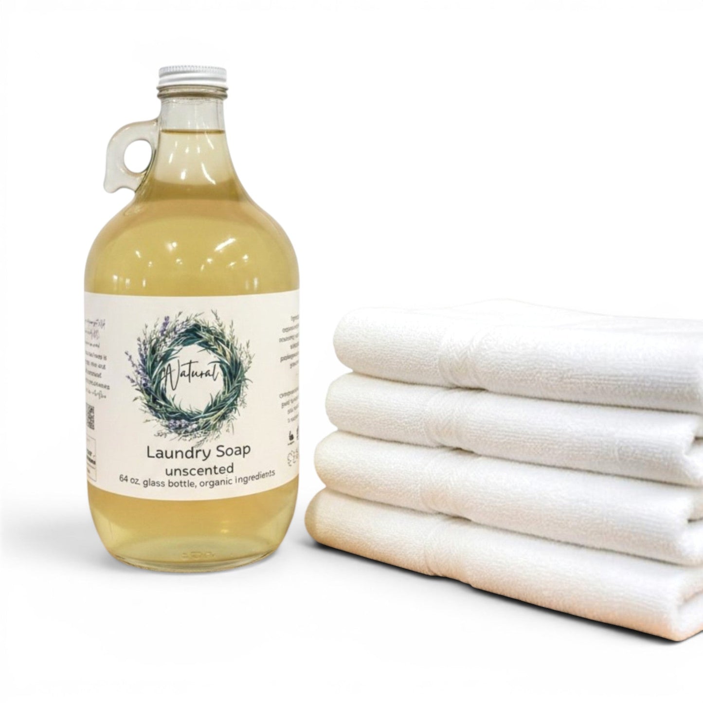 Organic Castile Laundry Detergent in Glass Bottle
