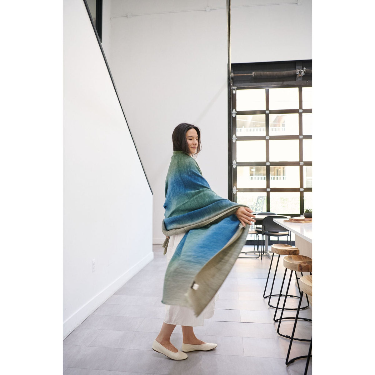 Handwoven Merino Throw Blanket in Serene Shades