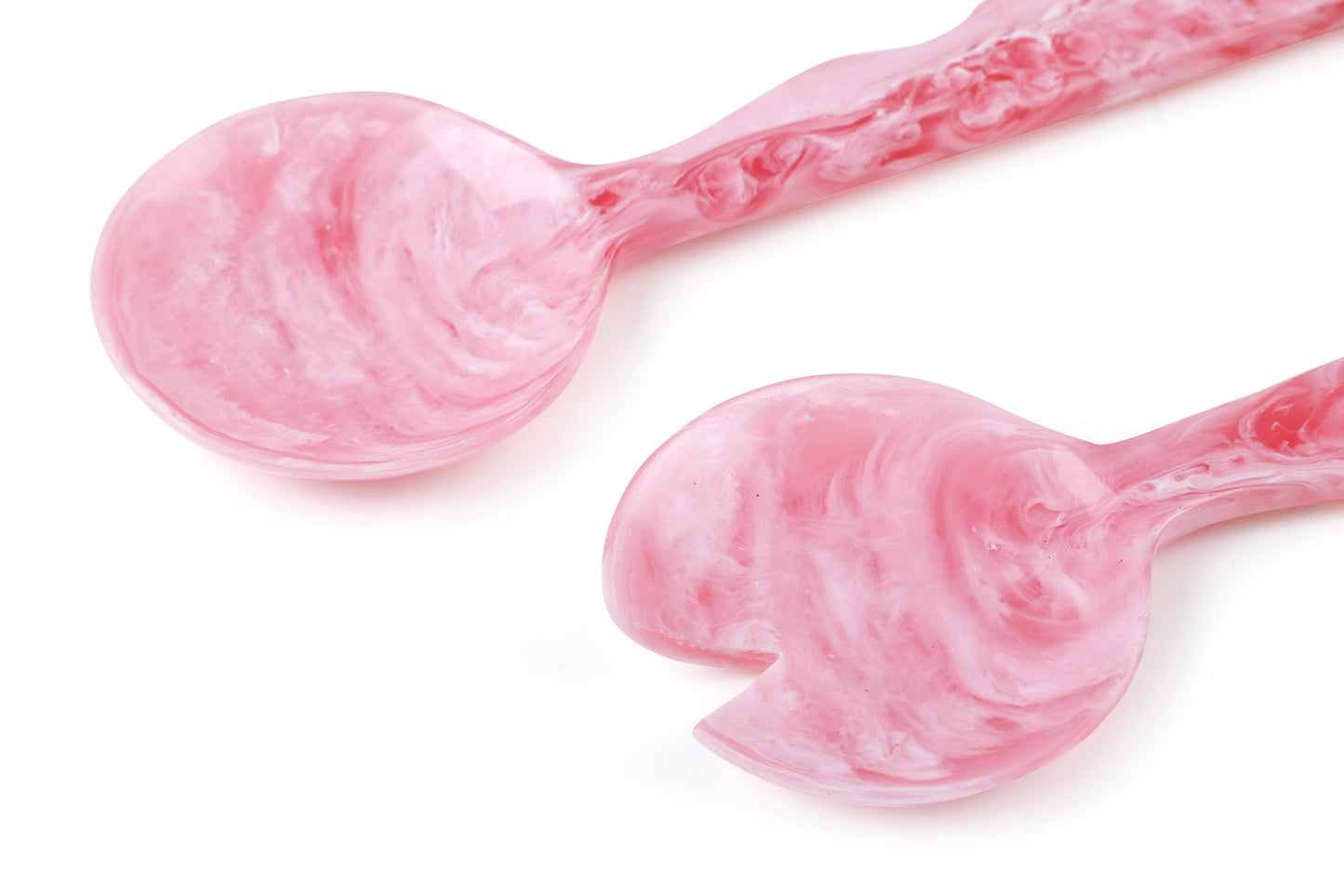 Handcrafted Resin Salad Server- Pink Set of 2 - 2 Quantity