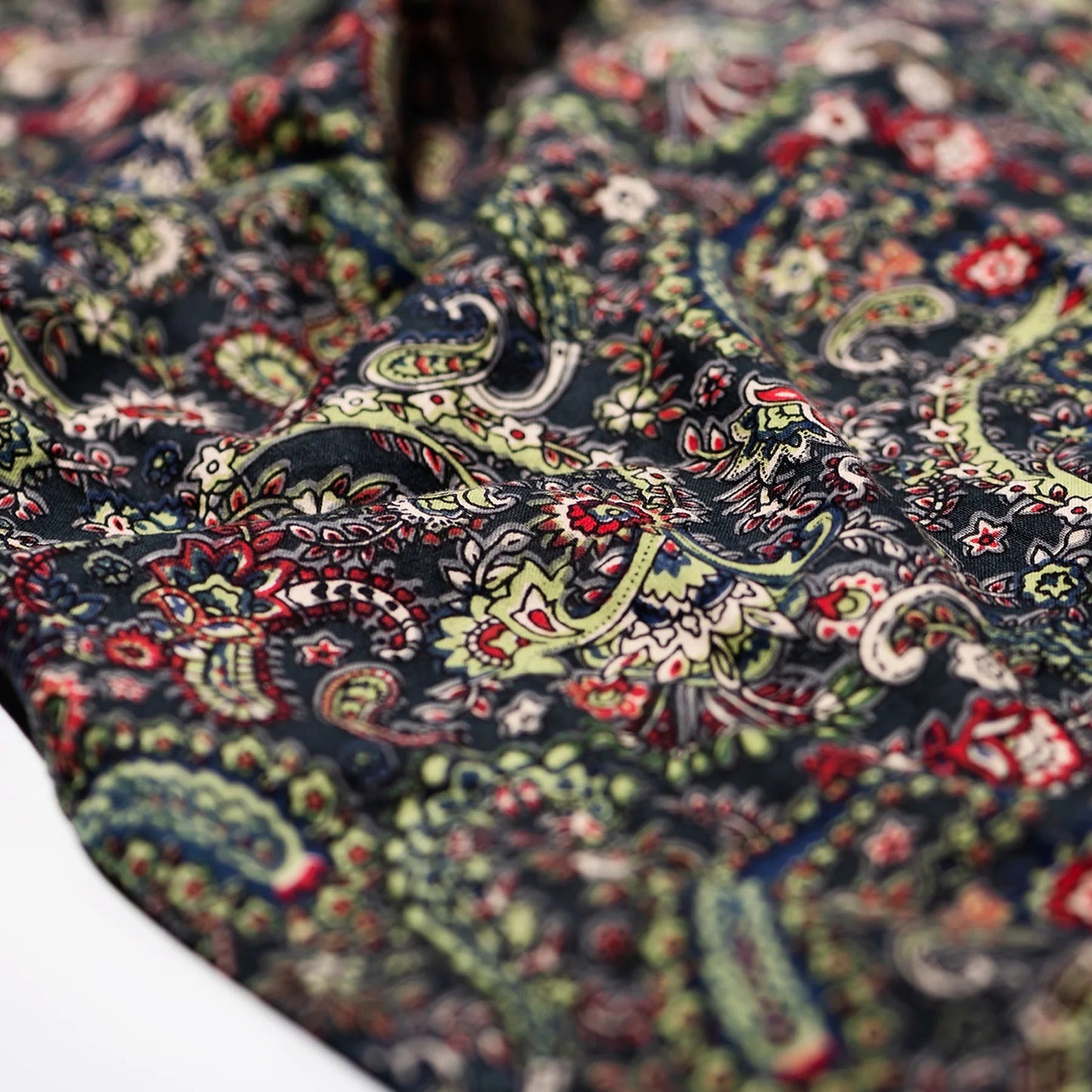 HAND PRINTED KIDS APRON WITH KERCHIEF / Paisley