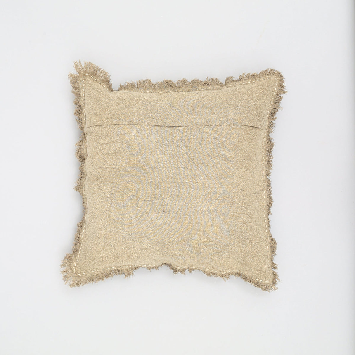 Stonewashed Linen Pillow with Hand Worked Edges