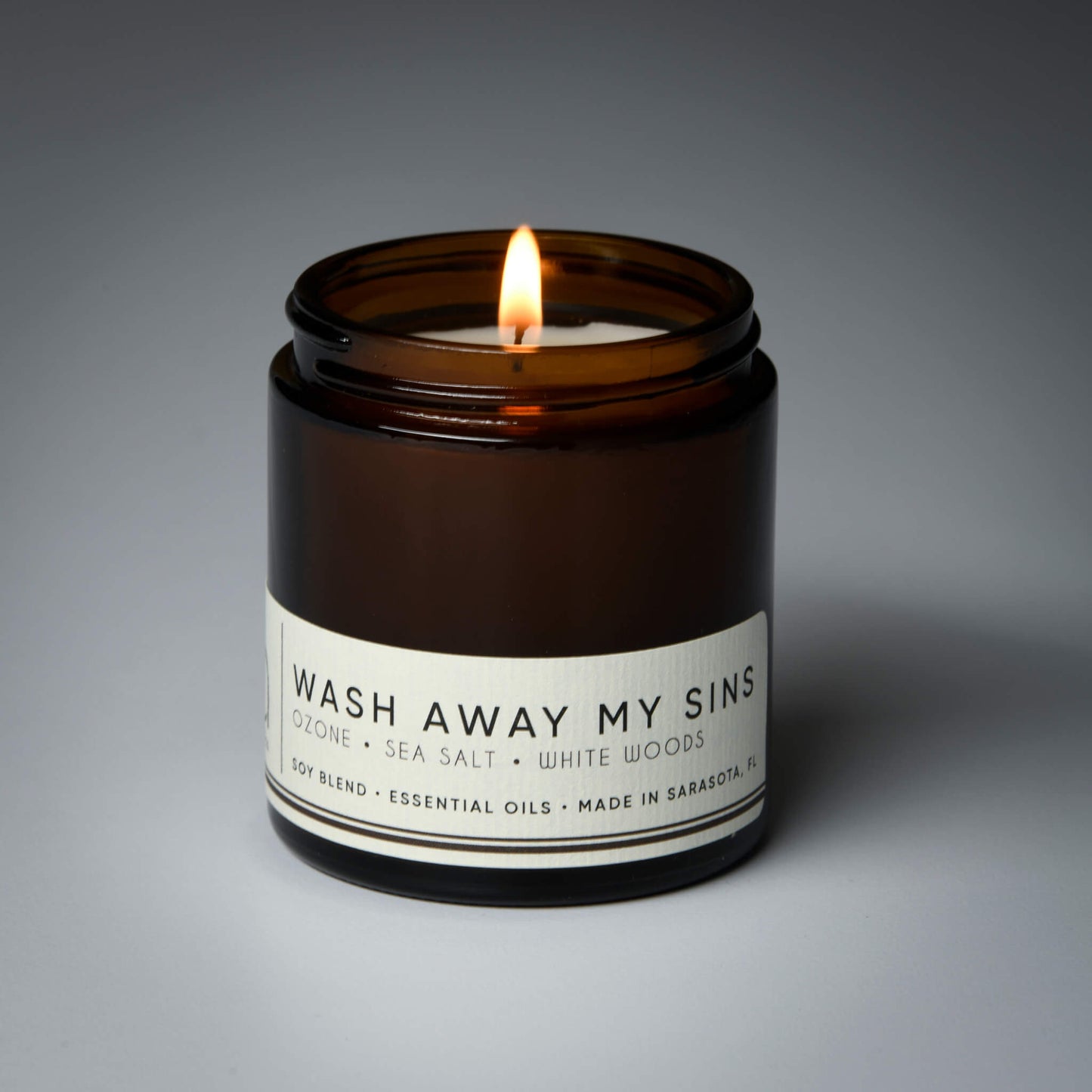 Wash Away My Sins Soy Blend Candle — Sea Salt, Ocean & White Woods