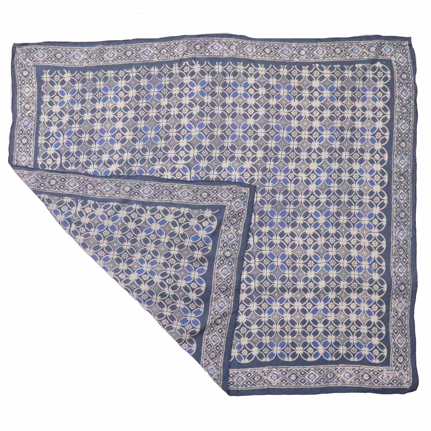 Large 39" Hand Dyed Batik Bandana Charcoal Gray, Size XL Scarf, Oversized - Osadia Concept Store