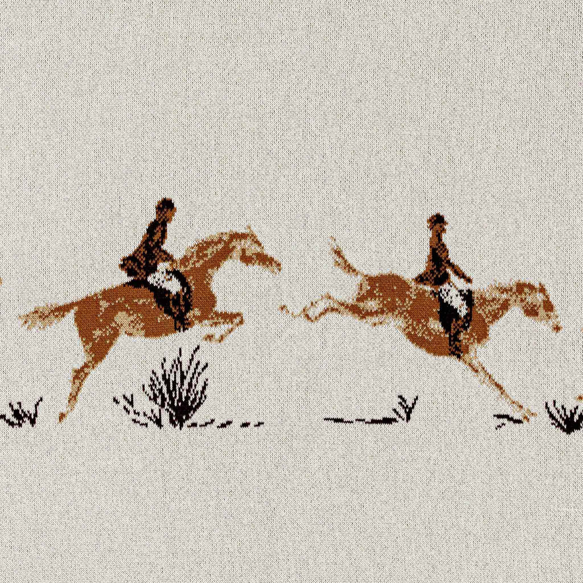 Equestrian Full Gallop - Cotton Sustainable Knit Traditional Throw Blanket