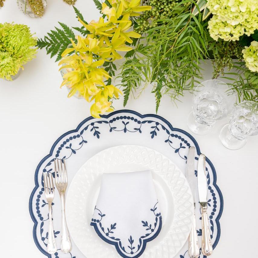 Firenze Navy Linen Napkin & Placemat Set of 4