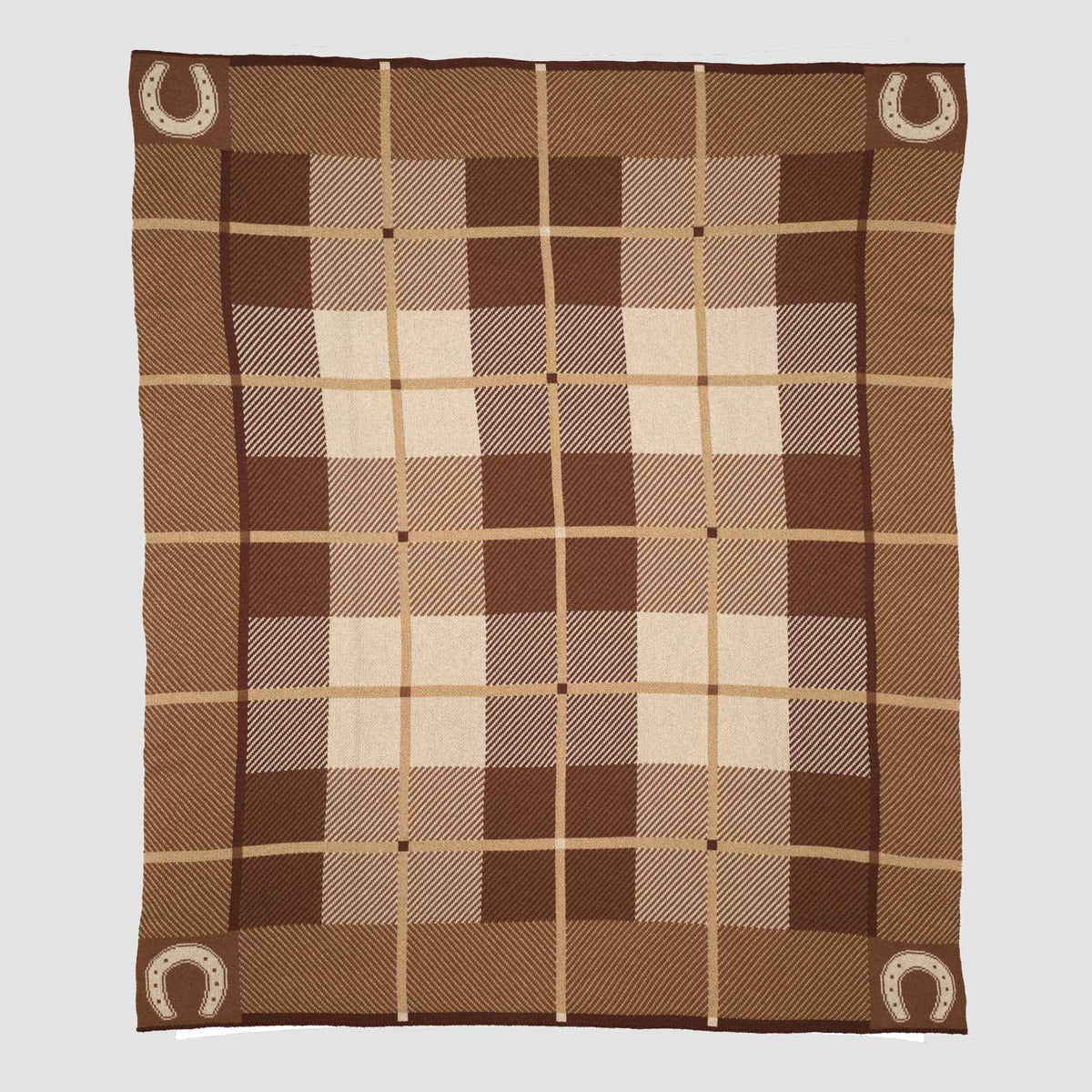 Equestrian Barn Plaid - Cotton Sustainable Knit Stripe Throw Blanket