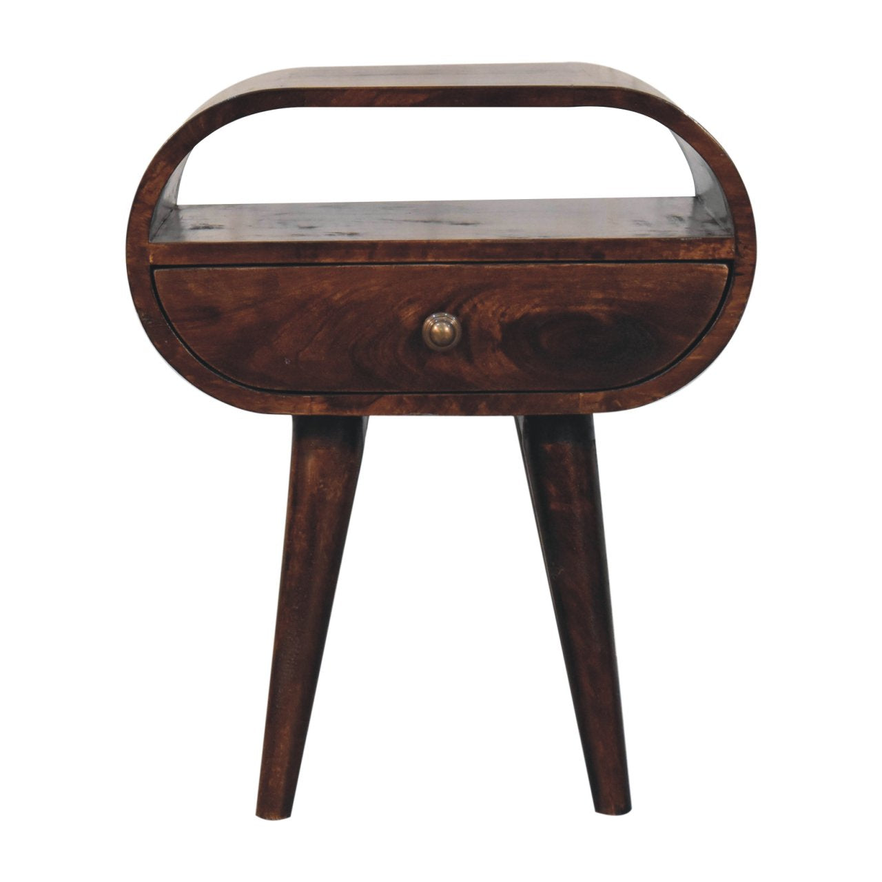 Solid Wood California Walnut Circular Bedside Table