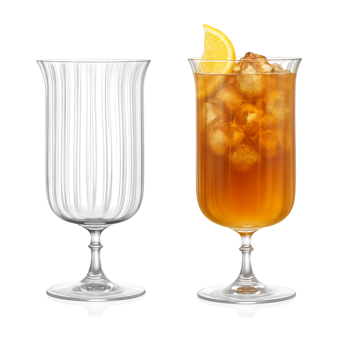 Rims Orient-Coupe Gin Sour/Long Island Ribbed Cocktail Glasses - (Deco)(11.5oz / 340mL)