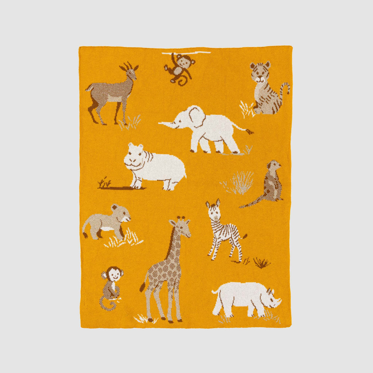 Baby Safari - Cotton Sustainable Knit Animal Blanket