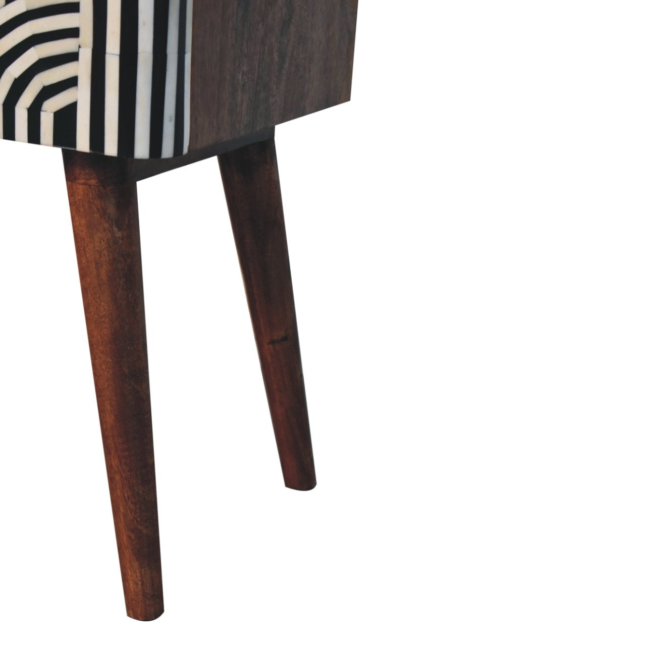Solid Wood Honey Caramel Edessa Bone Inlay Bedside Table