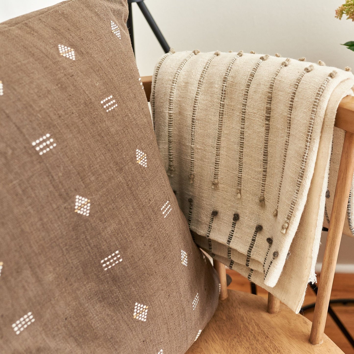 Nira Choco Hand Spun Organic Cotton Handloom Pillow