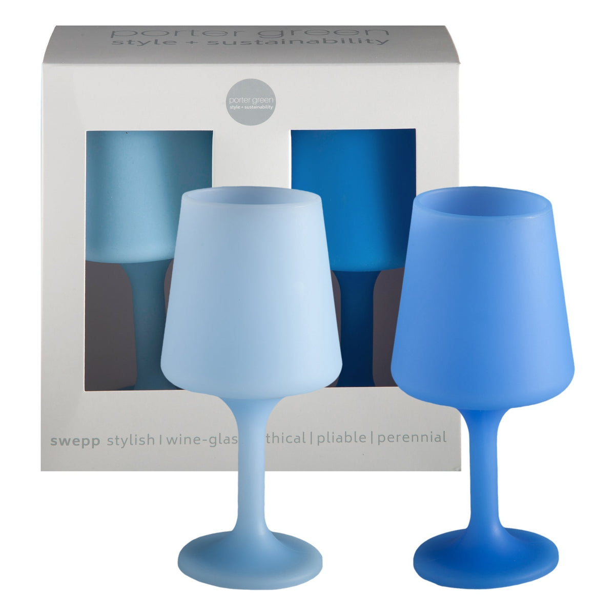 sky + kingfisher | swepp | silicone unbreakable wine glasses