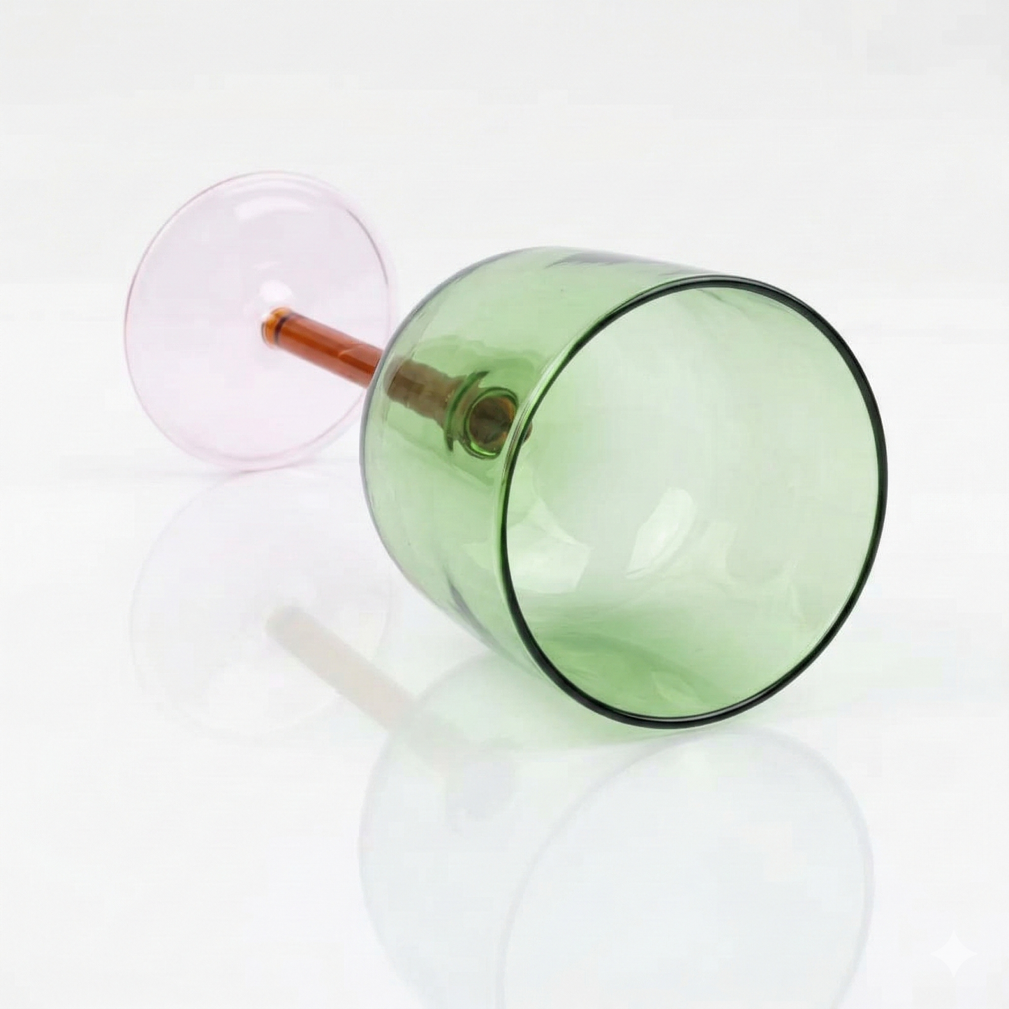 Color Pop Wine Glass - Green,  3 x 7 Inches - (Set of 2)